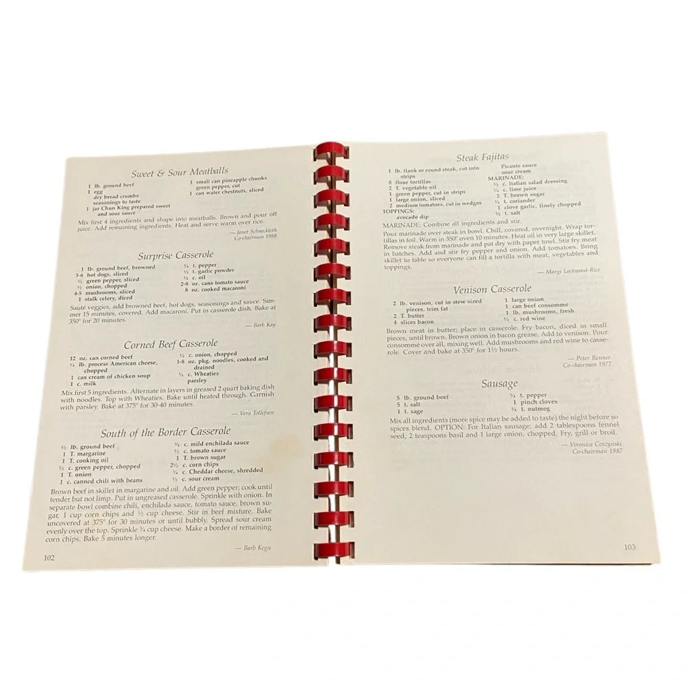 Vintage Spiral-Bound Cookbook Soft Cover The Roaring 20th Auction Recipe Book